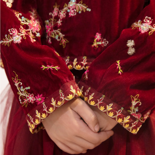 Micro Velvet Shirt Net Lehenga