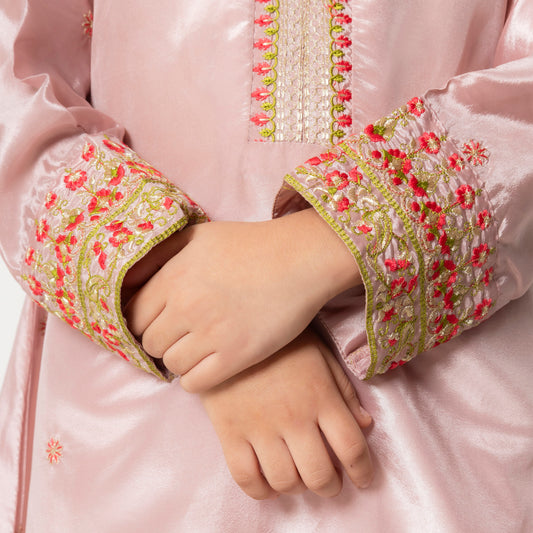 Premium Silk Embroidered Frock Plain Trouser