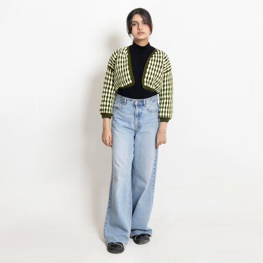 Crochet almond cardigan