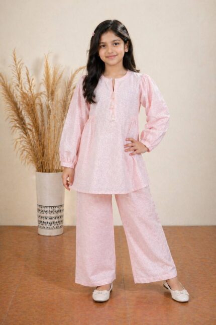 Soft Pink Lawn Outfit for Girls